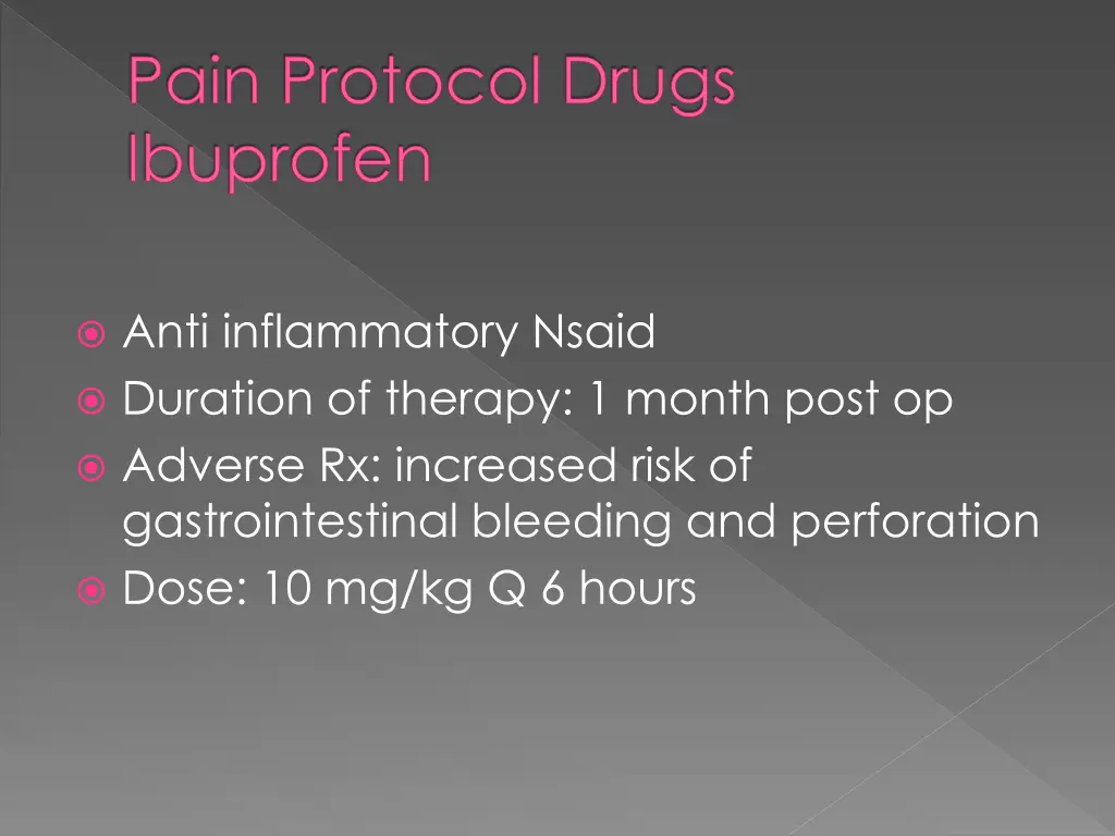 pain protocol drugs ibuprofen