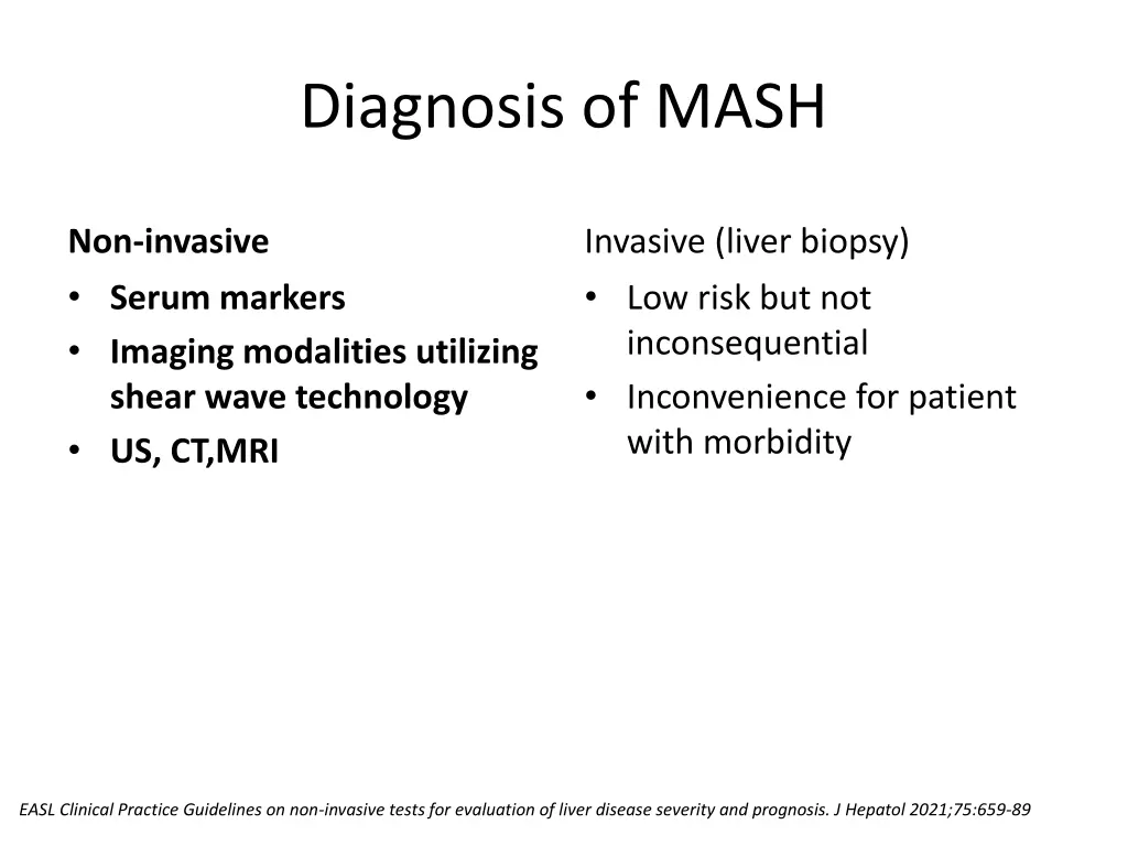 diagnosis of mash