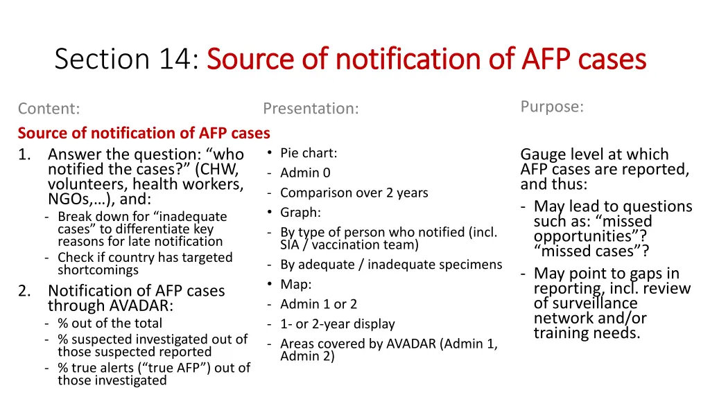 section 14 source of notification of afp cases