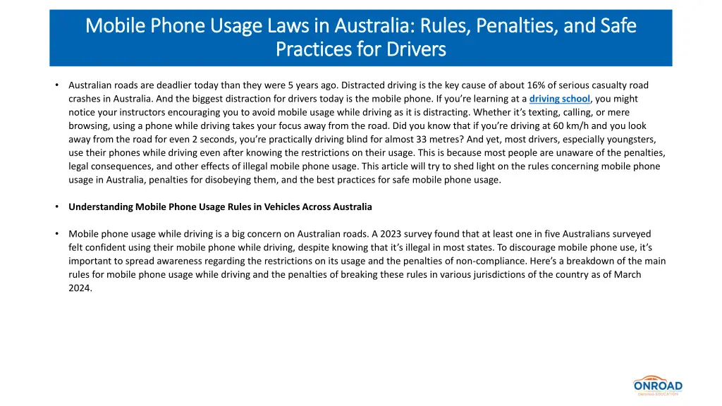 mobile phone usage laws in australia rules 1