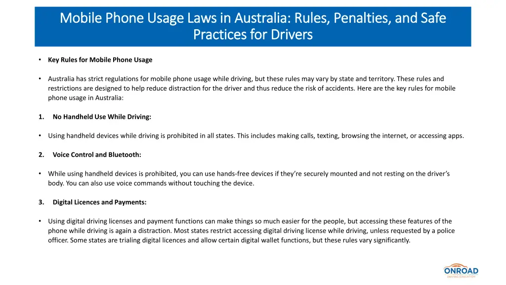 mobile phone usage laws in australia rules 2