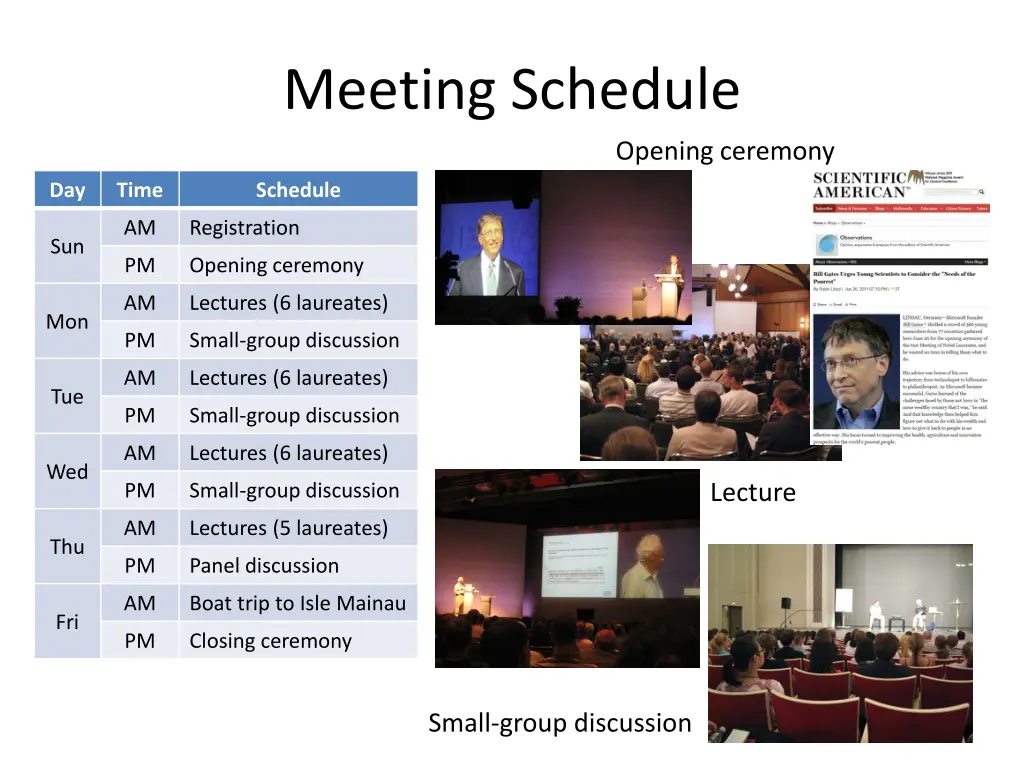 meeting schedule