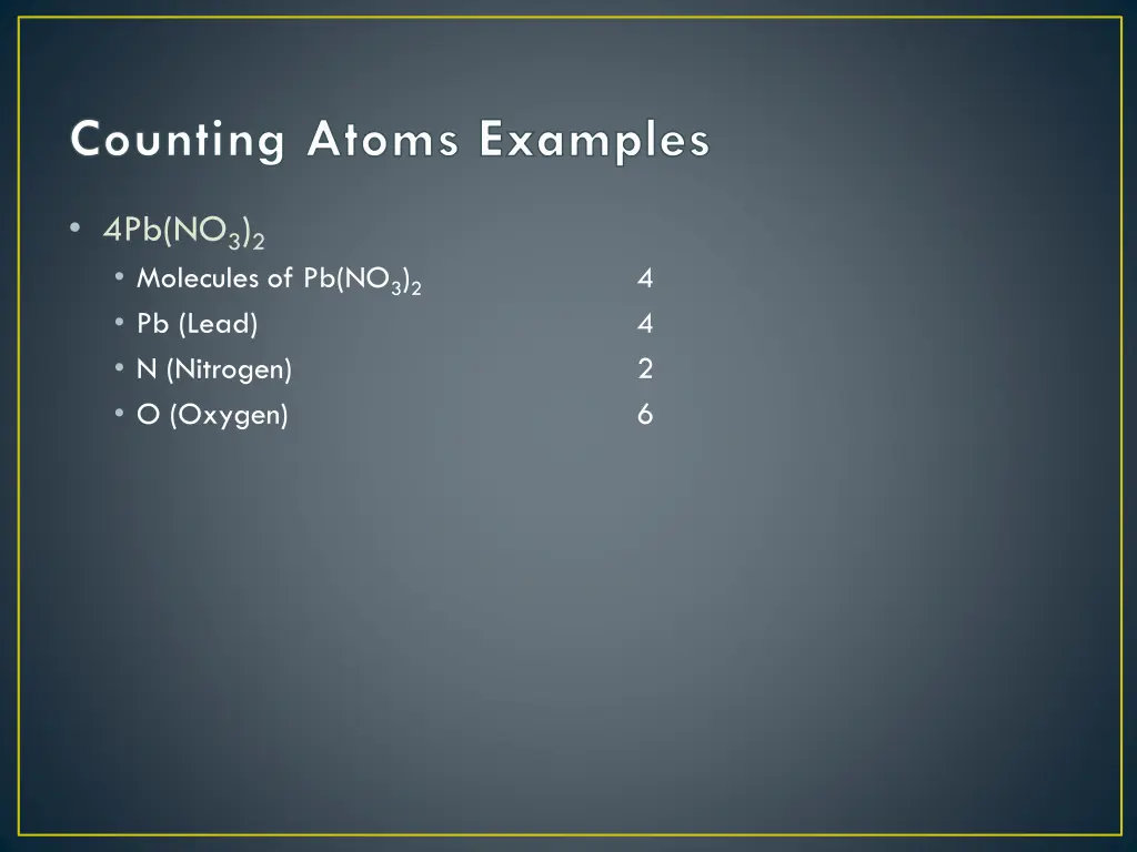 counting atoms examples 1