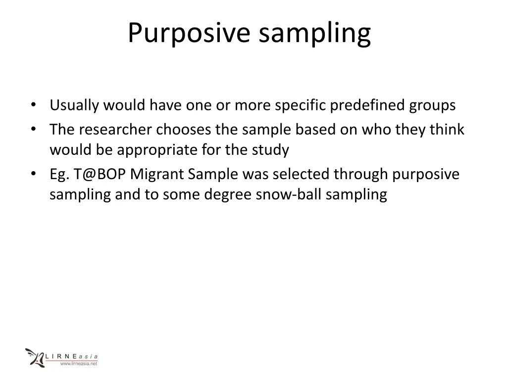 purposive sampling