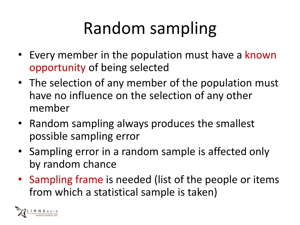 random sampling