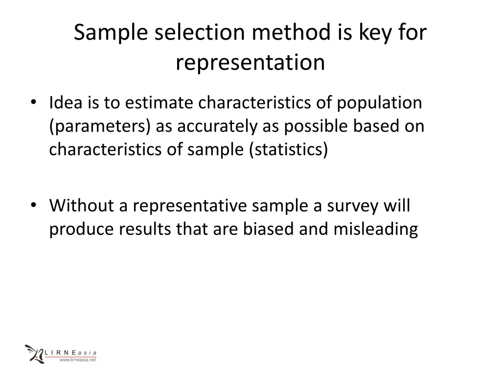 sample selection method is key for representation