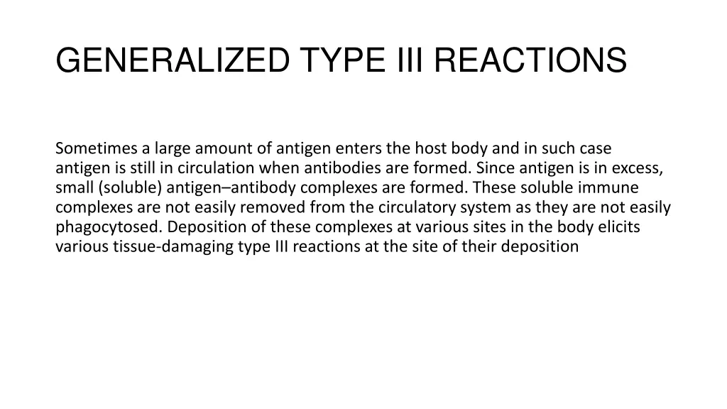 generalized type iii reactions