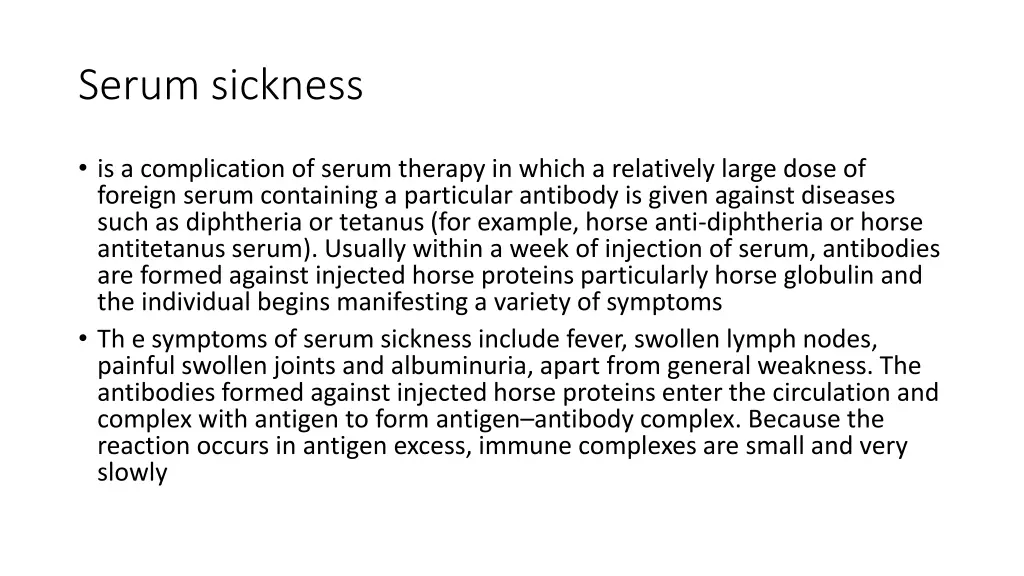 serum sickness