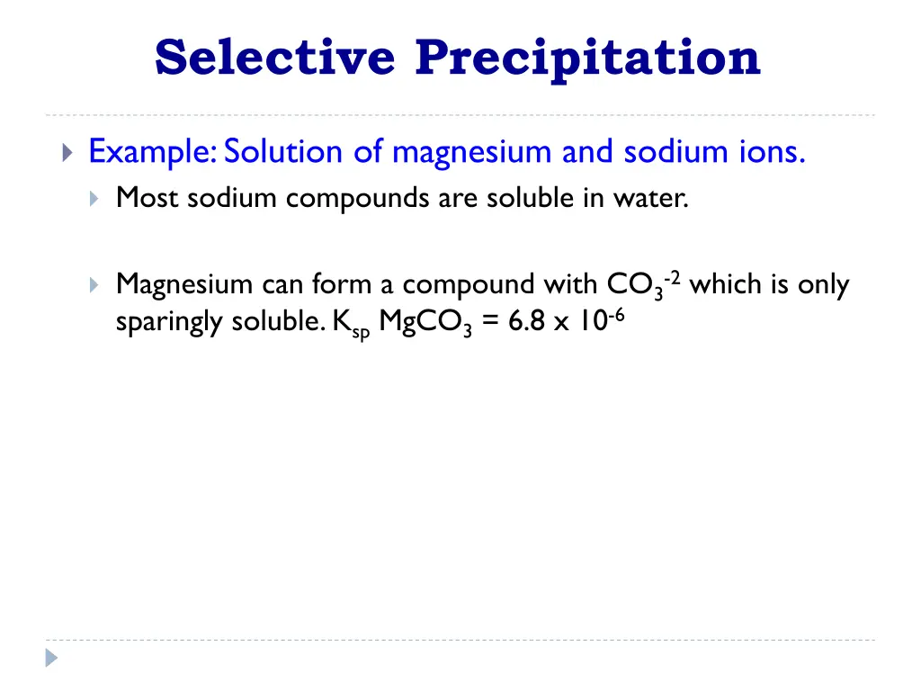 selective precipitation 1