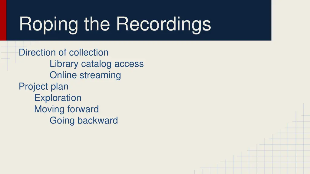 roping the recordings