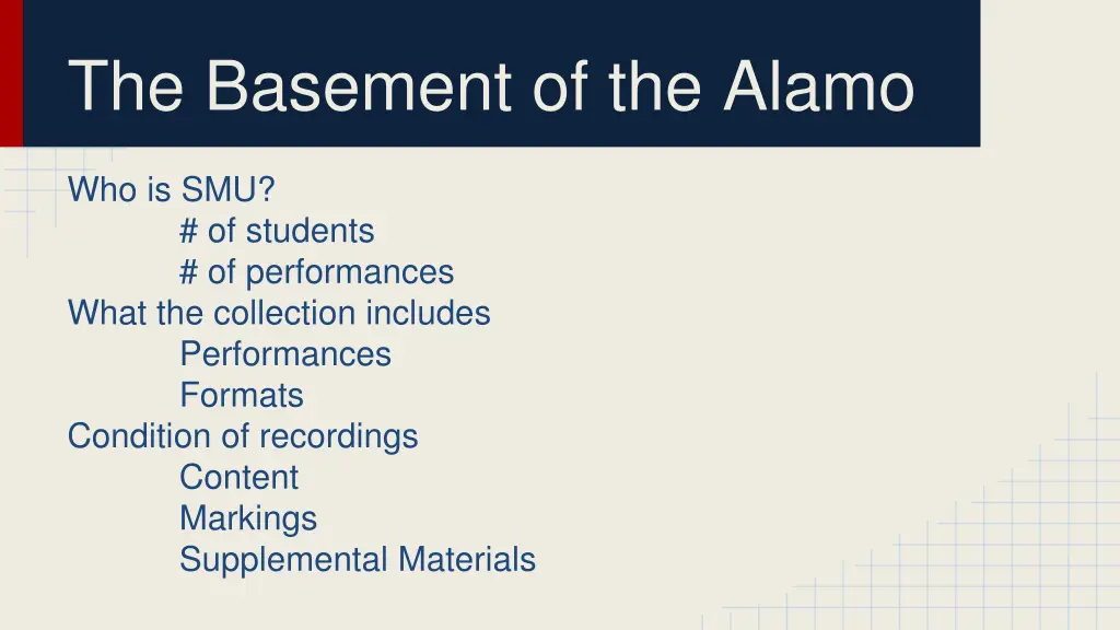 the basement of the alamo