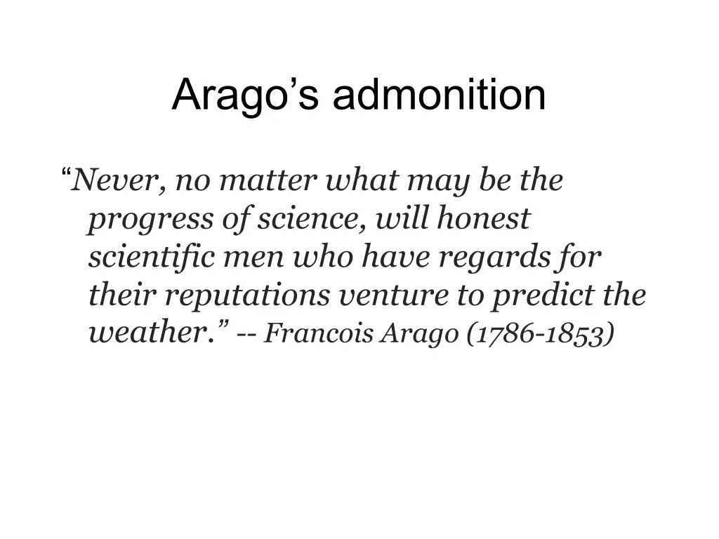 arago s admonition