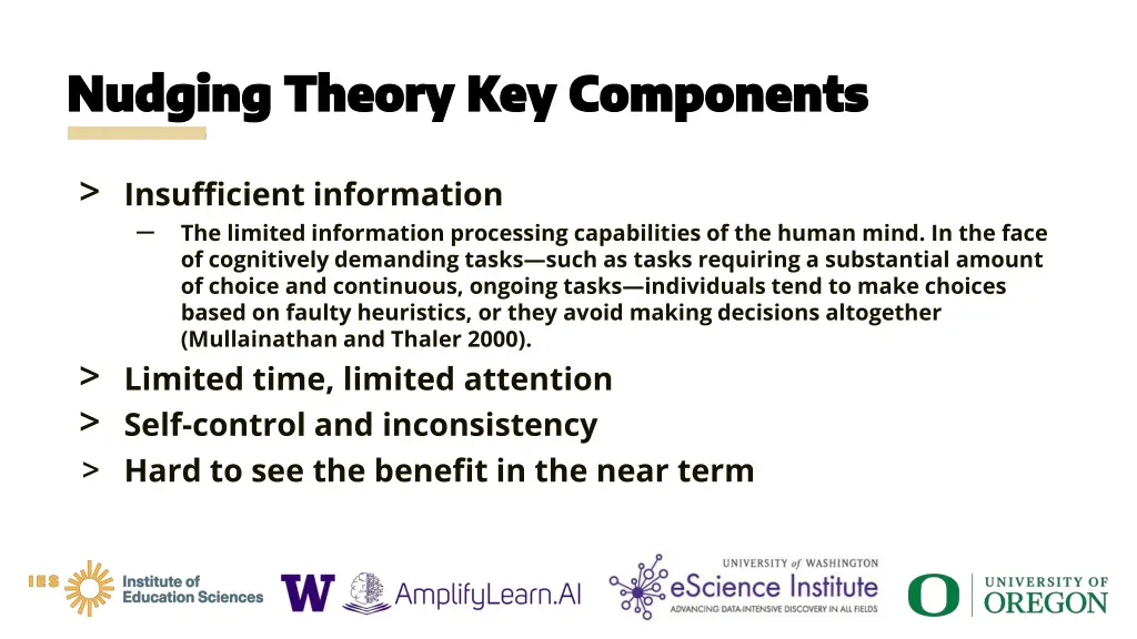 nudging theory key components nudging theory