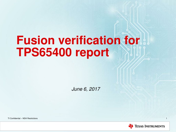 fusion verification for tps65400 report