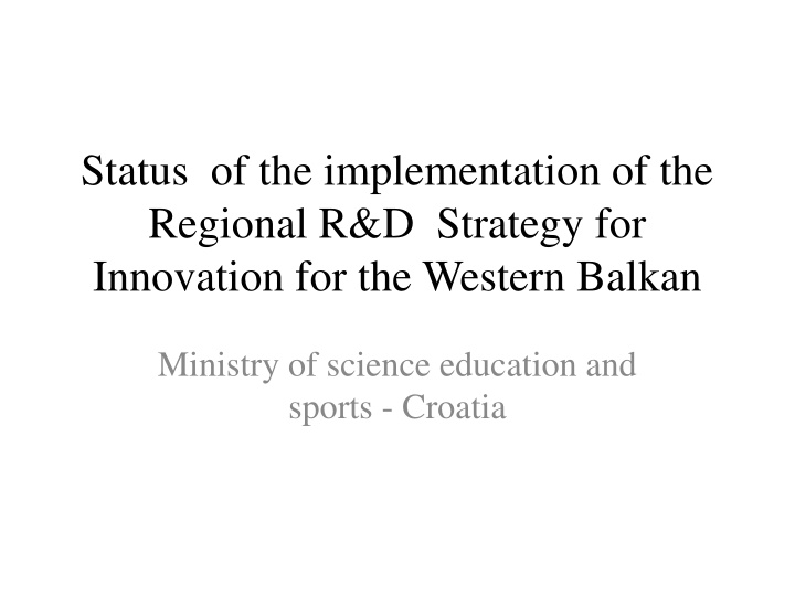 status of the implementation of the regional