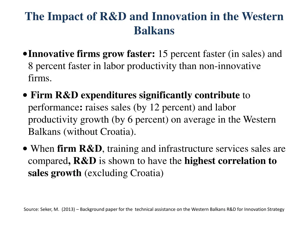 the impact of r d and innovation in the western
