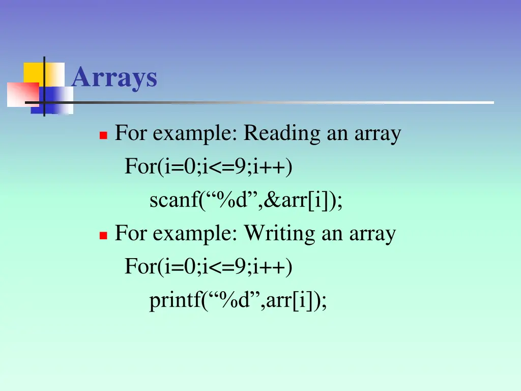 arrays 4