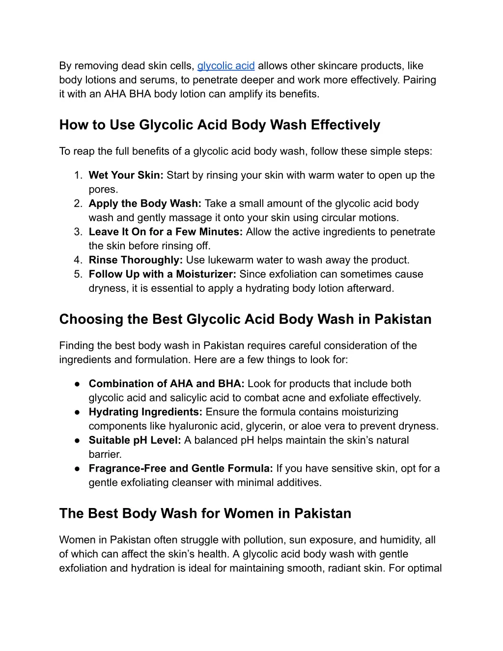 by removing dead skin cells glycolic acid allows