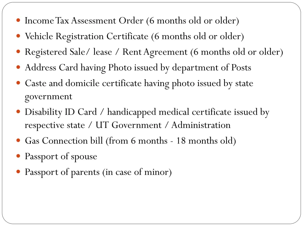 income tax assessment order 6 months old or older