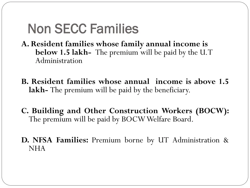 non secc families non secc families a resident