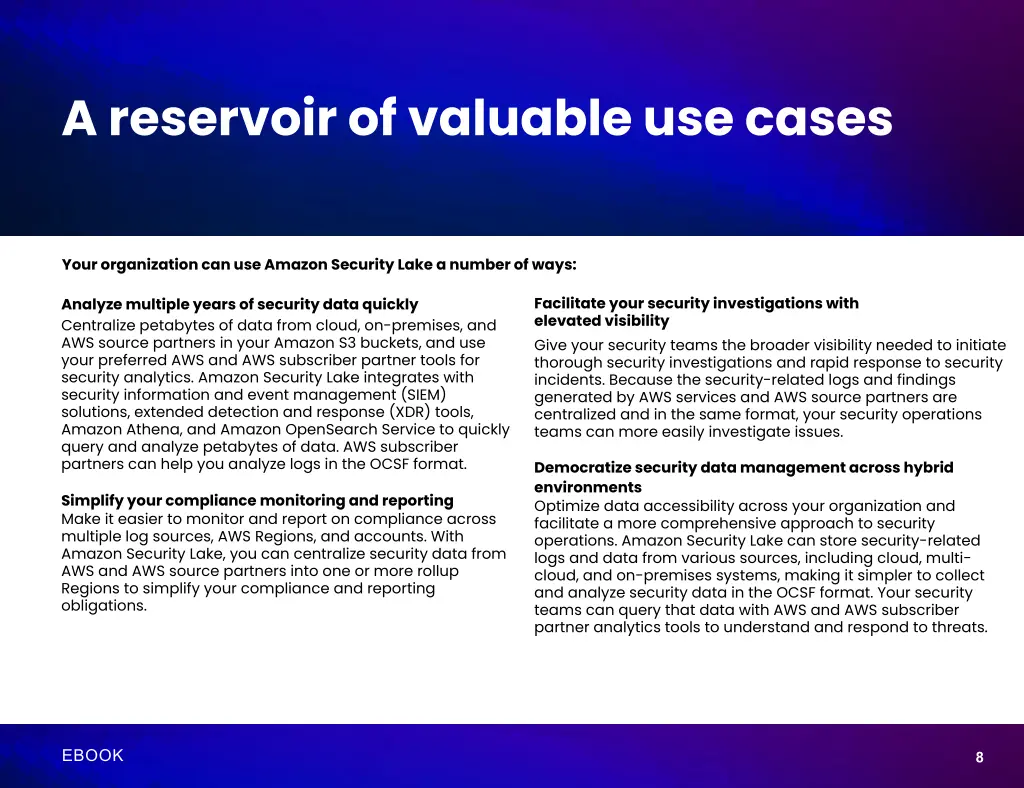 a reservoir of valuable use cases