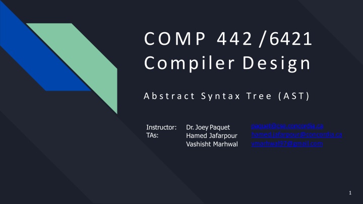 comp 442 6421 compiler design