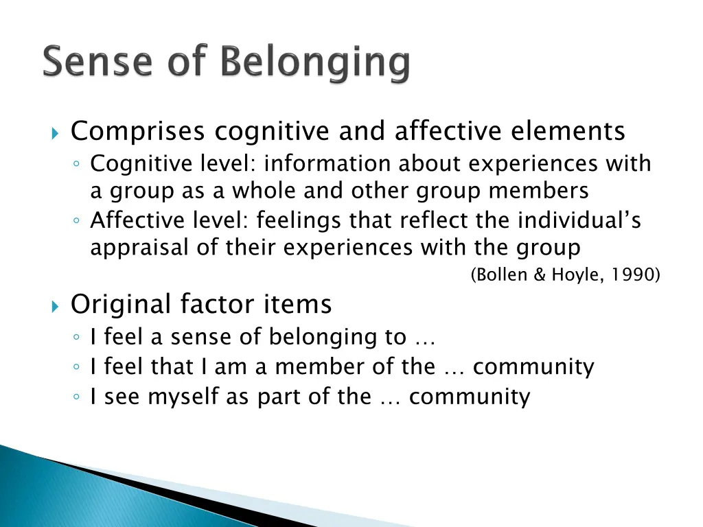 comprises cognitive and affective elements