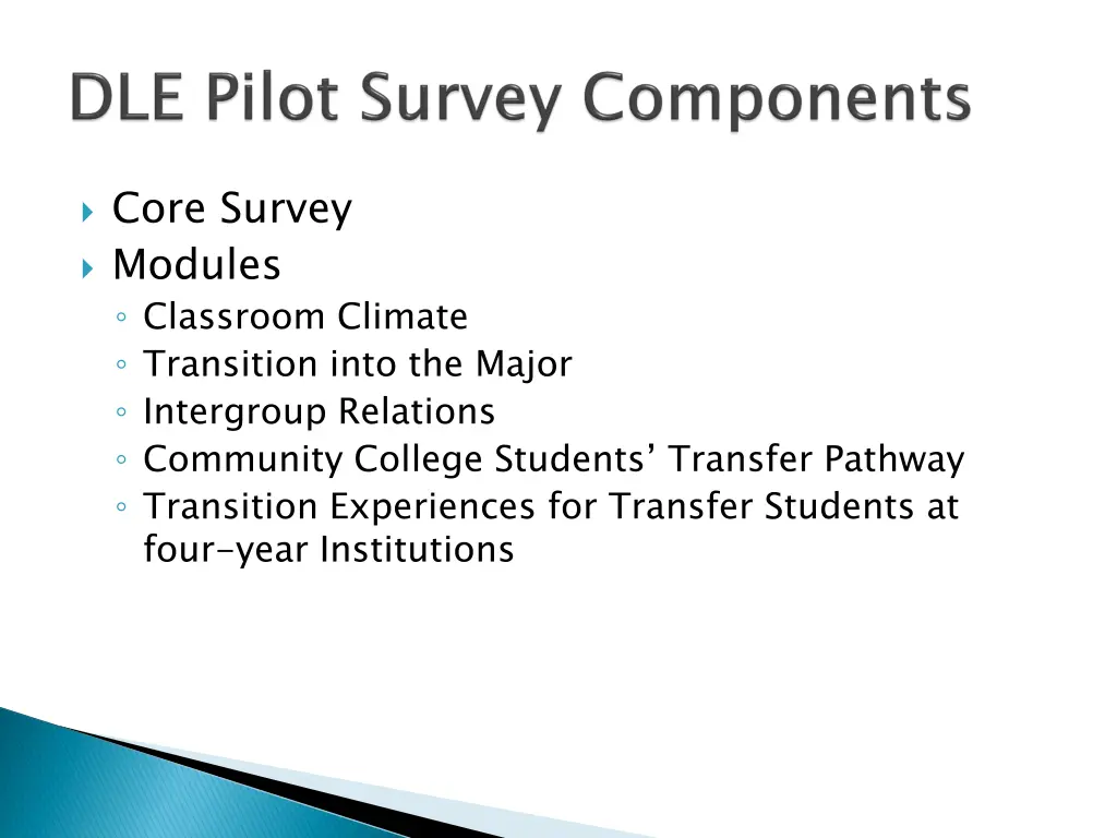 core survey modules classroom climate transition