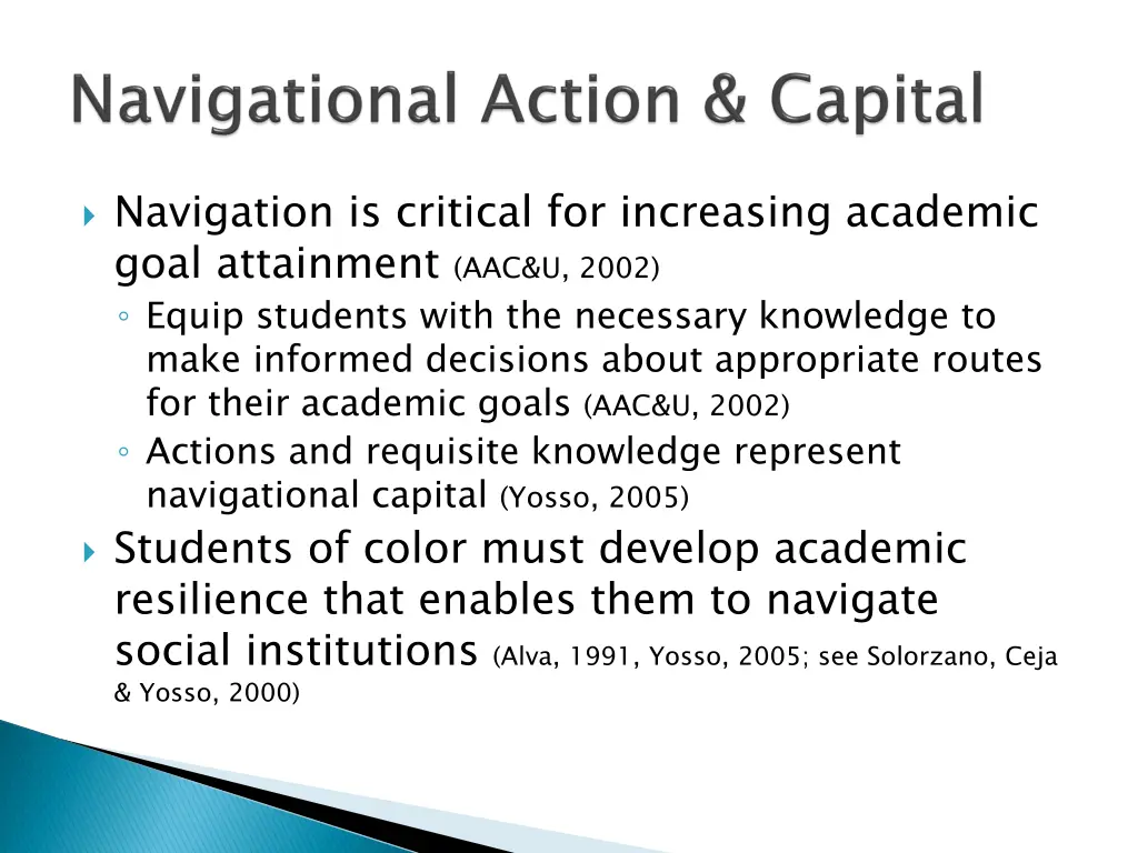 navigation is critical for increasing academic