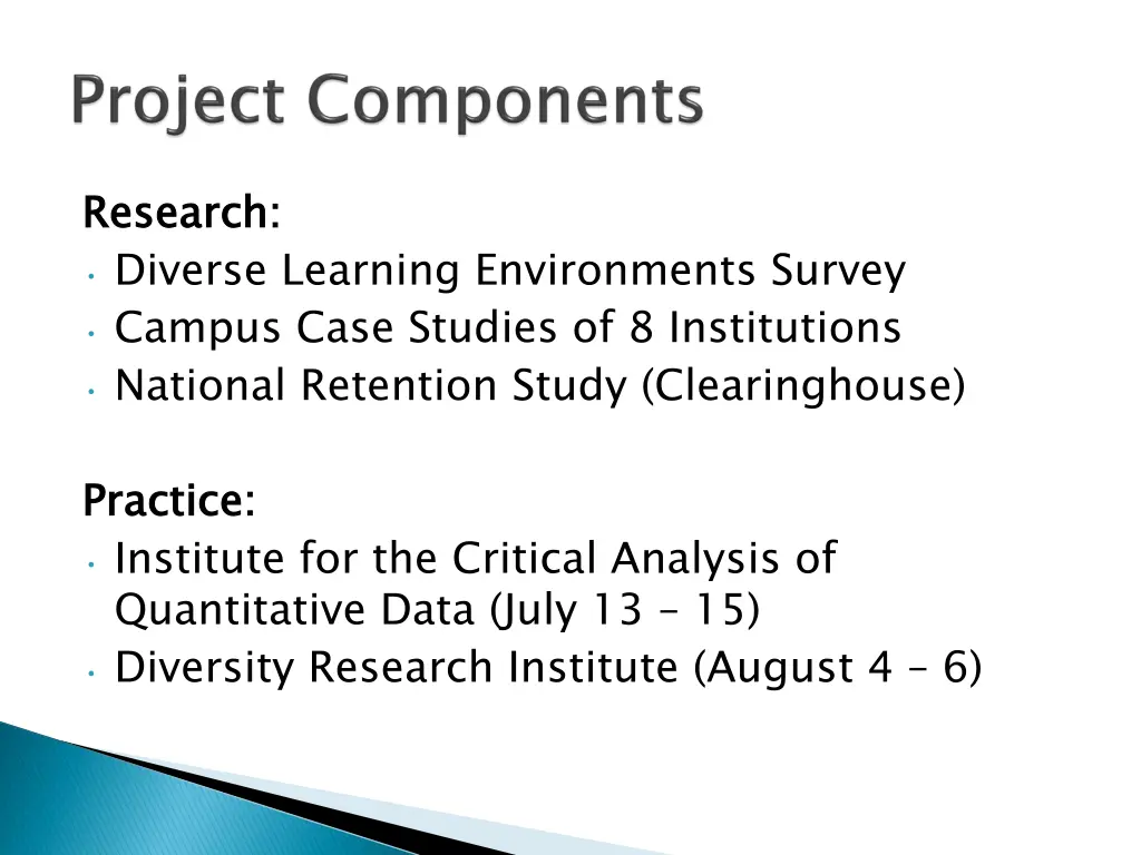 research diverse learning environments survey