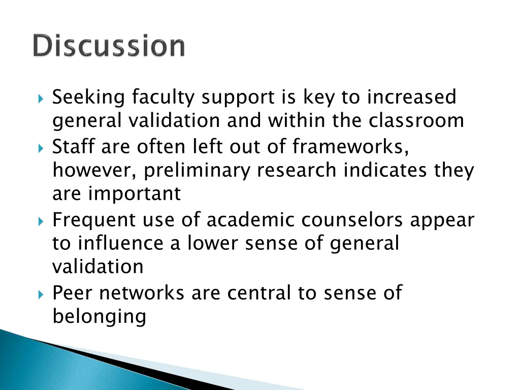 seeking faculty support is key to increased