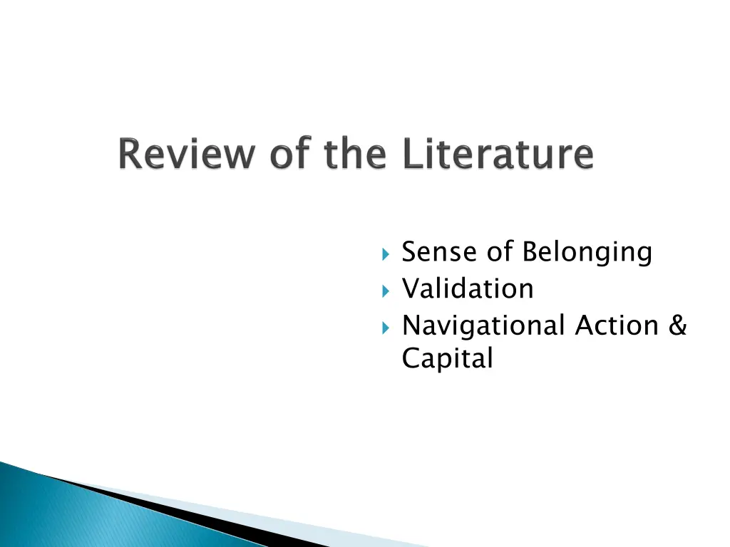 sense of belonging validation navigational action