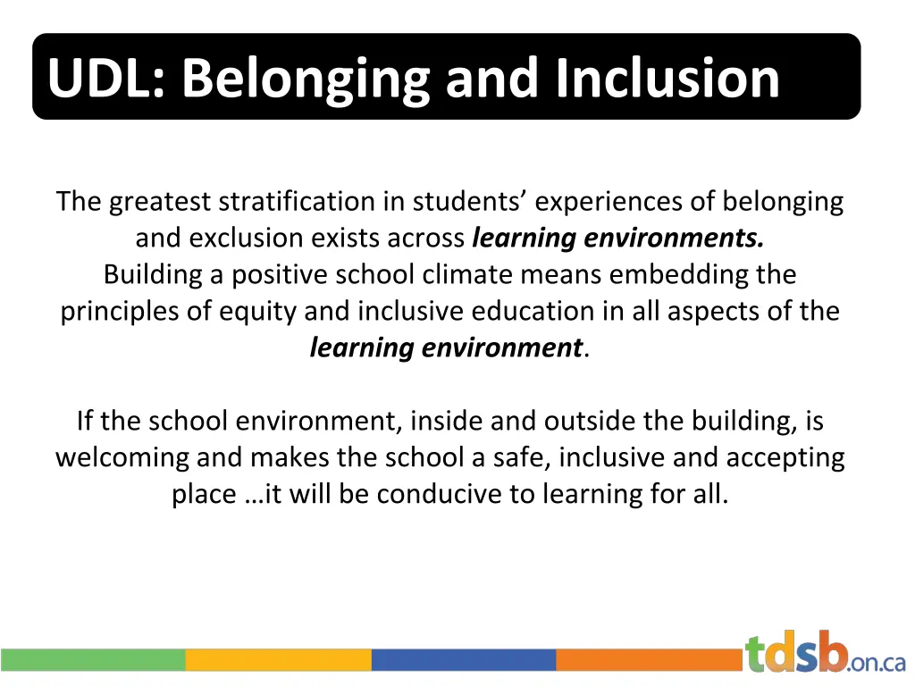 udl belonging and inclusion