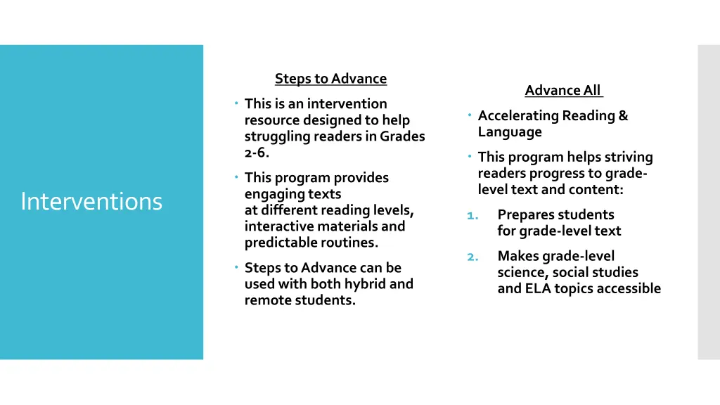 steps to advance