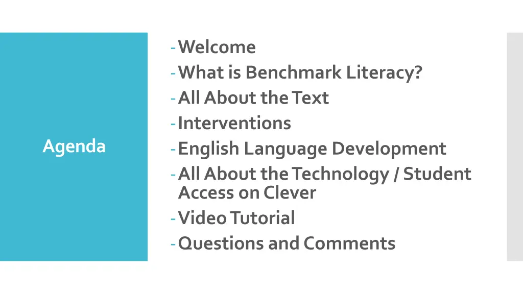 welcome what is benchmark literacy all about
