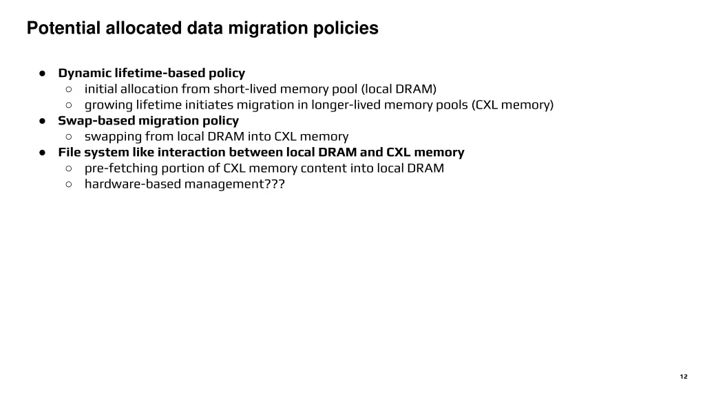 potential allocated data migration policies