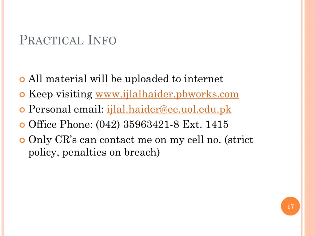 p ractical i nfo