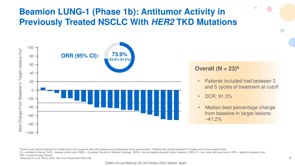 beamion lung 1 phase 1b antitumor activity