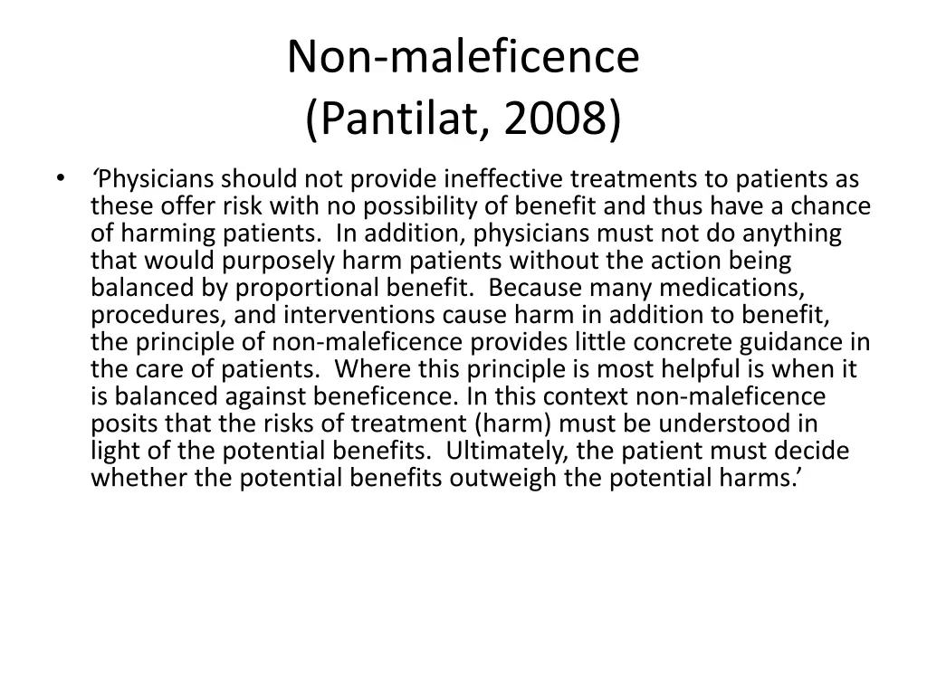 non maleficence pantilat 2008 1