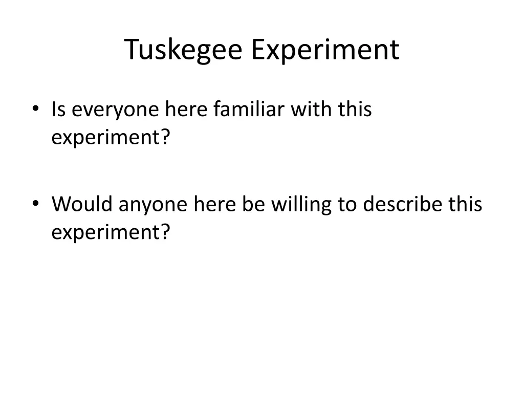 tuskegee experiment