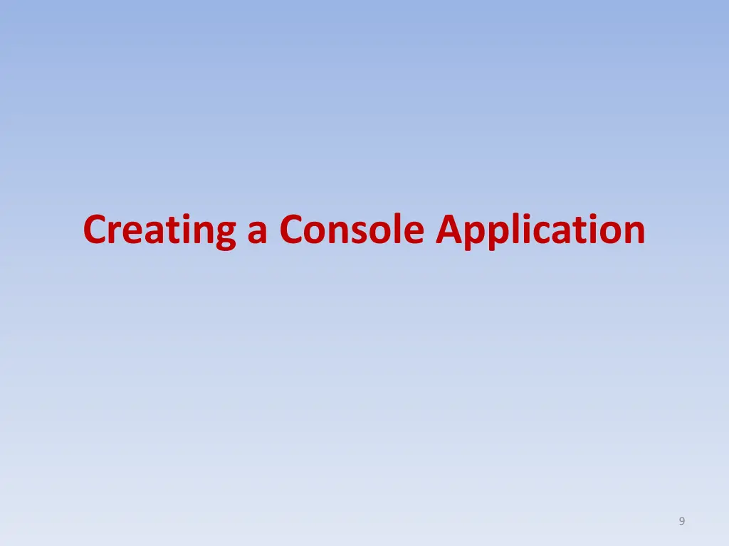 creating a console application
