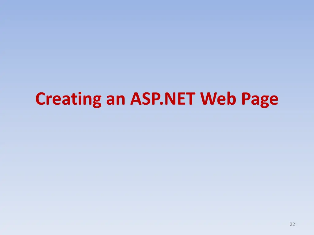 creating an asp net web page