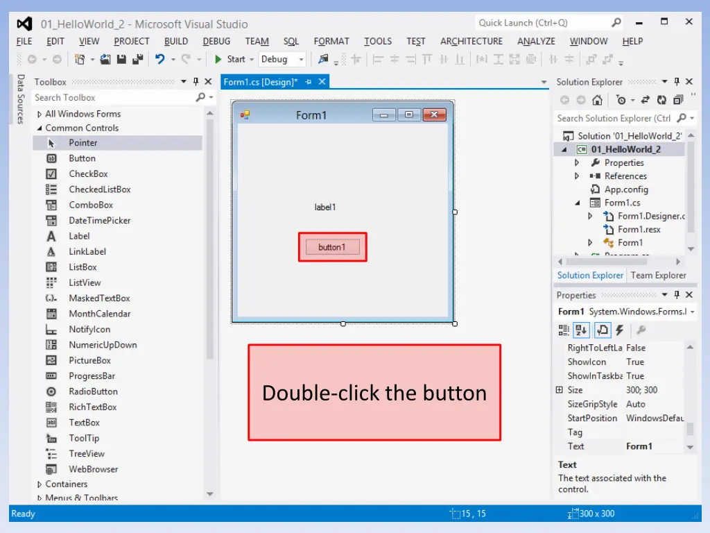 double click the button