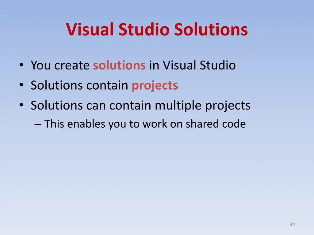 visual studio solutions