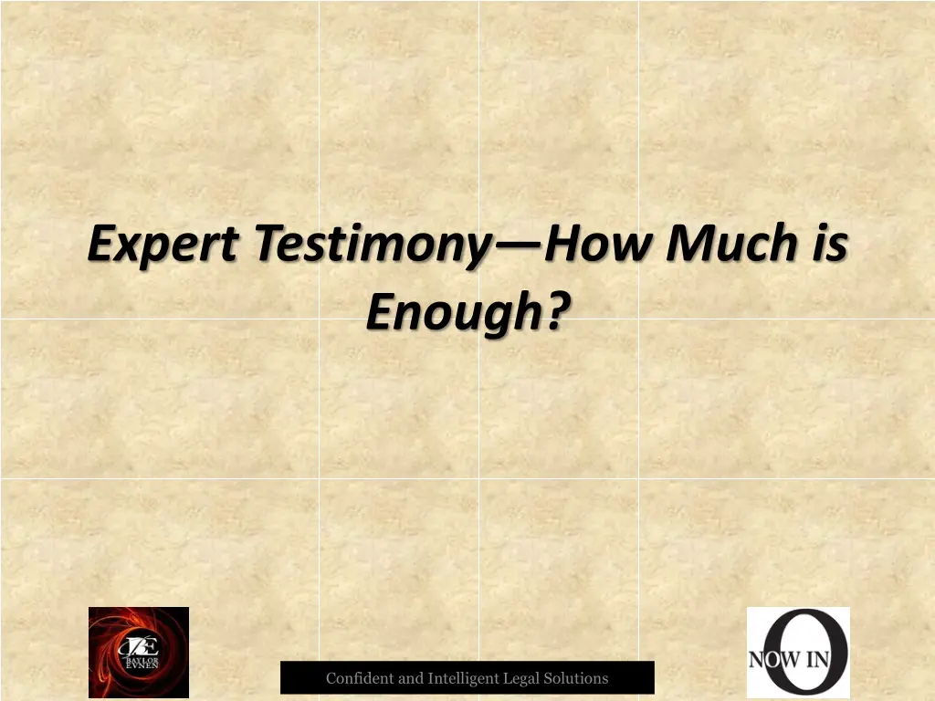 expert testimony how much is enough