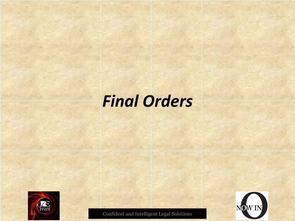 final orders