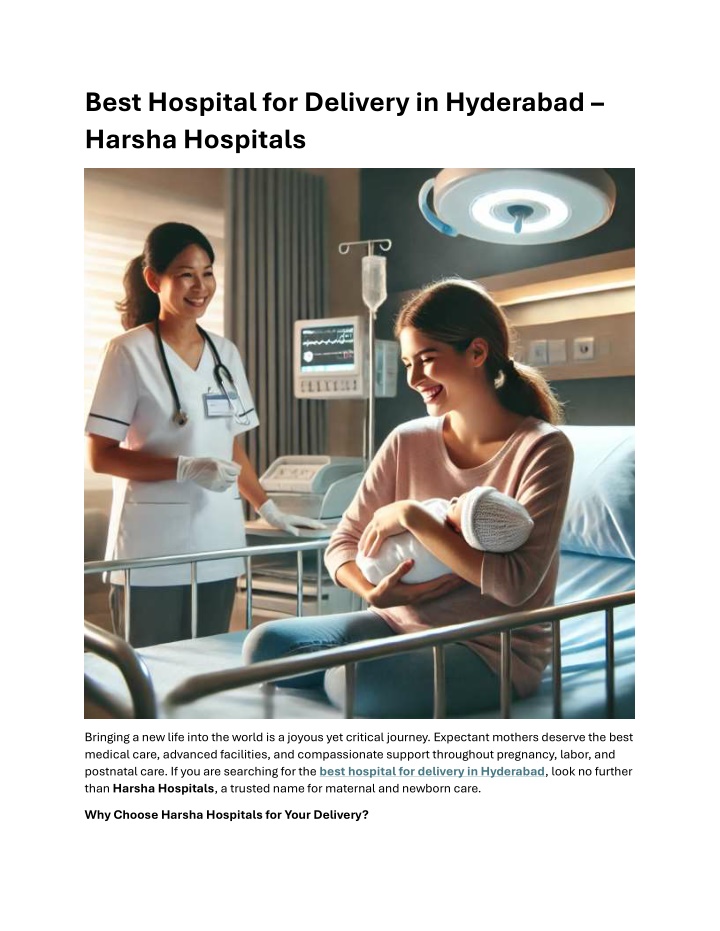 best hospital for delivery in hyderabad harsha