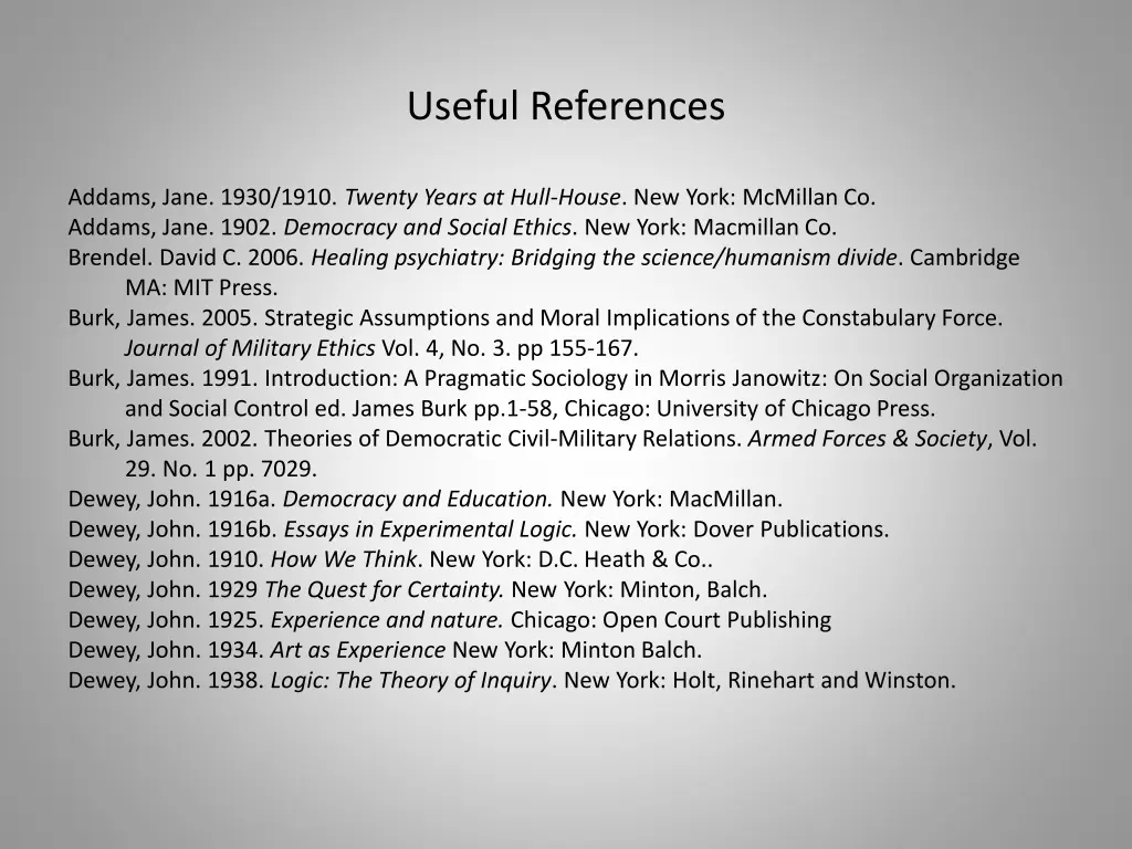 useful references