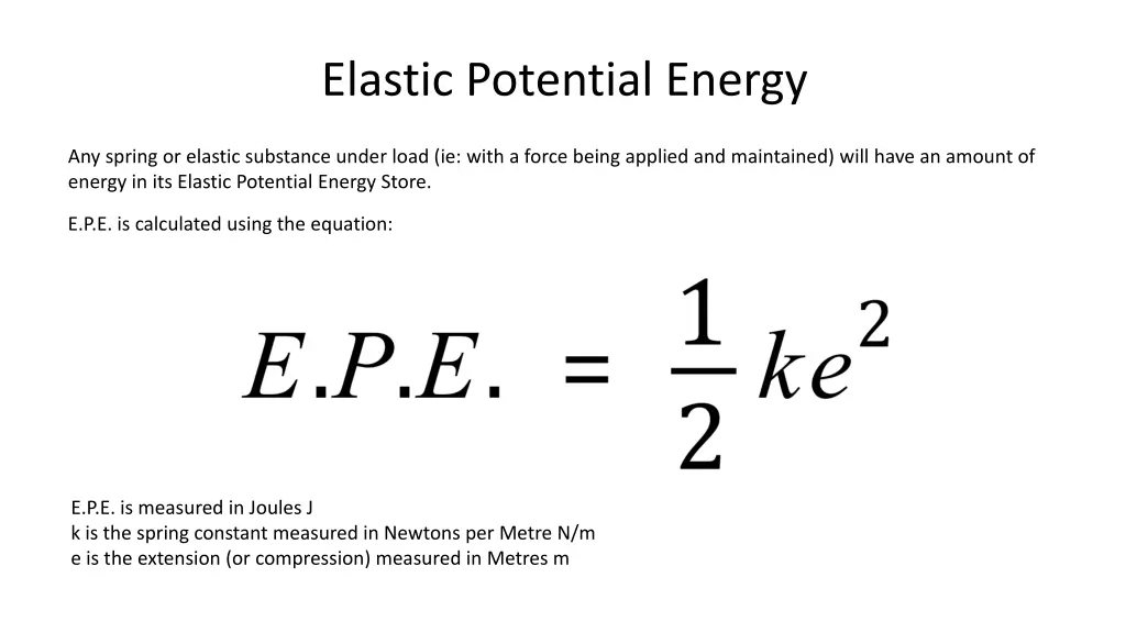 elastic potential energy