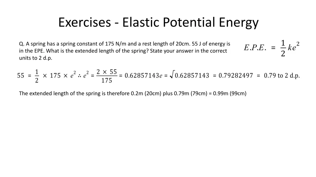 exercises elastic potential energy 1